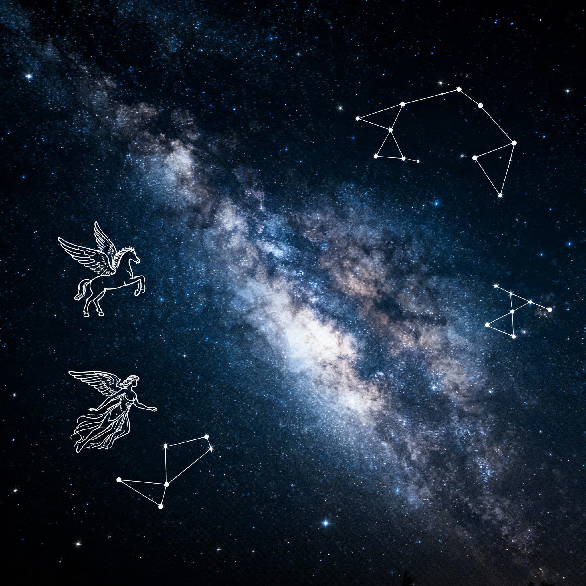 Constellations with Milky Way